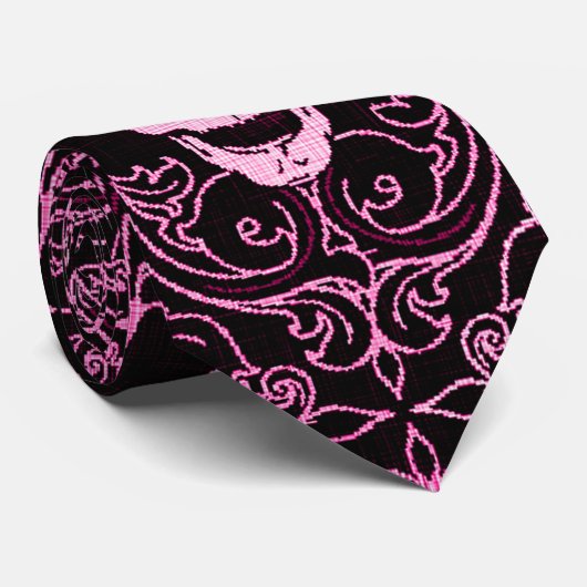 Wraithe roze gothic Skulls Gentleman's Stropdas (Opgerold)