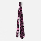 Wraithe  roze gothic Skulls Gentleman's Stropdas (Achterkant)