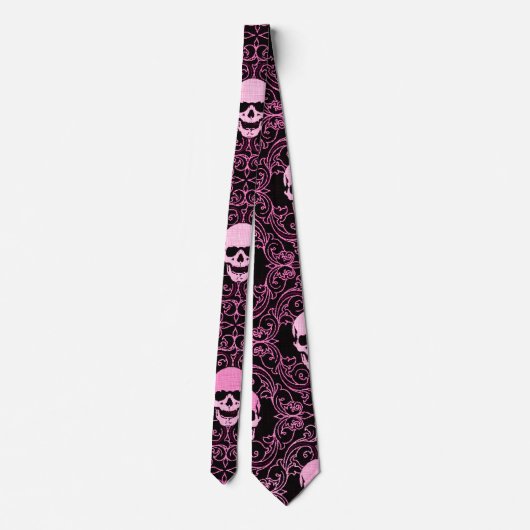 Wraithe  roze gothic Skulls Gentleman's Stropdas (Achterkant)