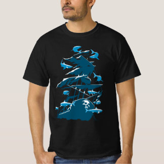 Wrak duiken en haaien t-shirt