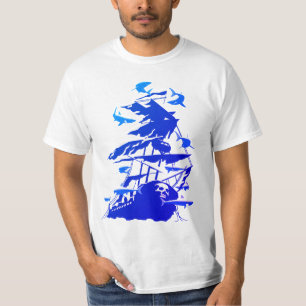 Wrak duiken en haaien t-shirt