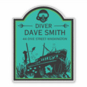 Wrak Zee duikers Sticker (Voorkant)