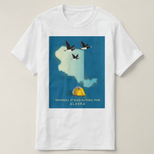 Wrangell St Elias Alaska kaart T-shirt