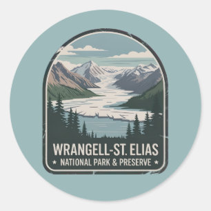 Wrangell-St. Elias Glacier Park-badge Ronde Sticker