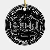 Wrangell St Elias Nationaal Park Alaska Monoline Keramisch Ornament (Voorkant)