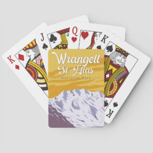 Wrangell St. Elias Nationaal Park Illustratie Kuns Pokerkaarten