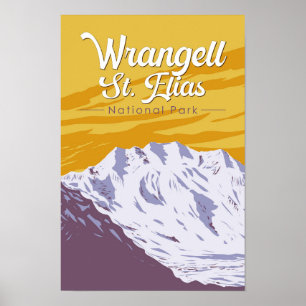 Wrangell St. Elias Nationaal Park Illustratie Kuns Poster