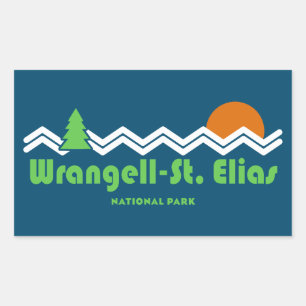 Wrangell-St. Elias Nationaal Retro Rechthoekige Sticker