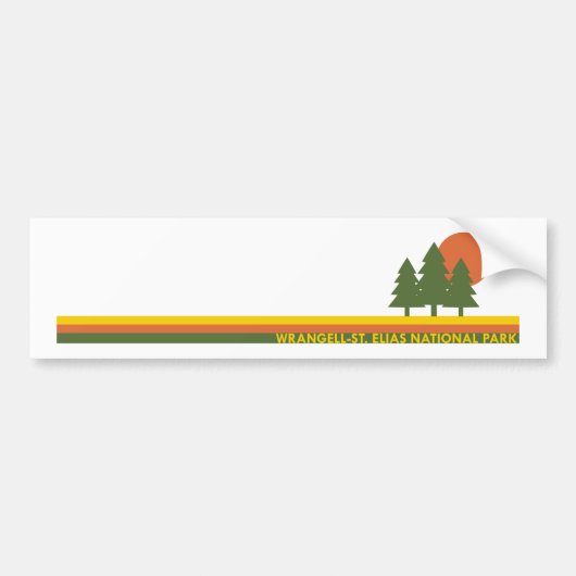 Wrangell-St. Elias National Park Pine Trees Sun Bumpersticker (Voorkant)