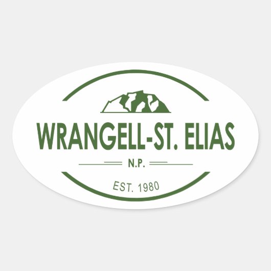 Wrangell-St. Nationaal Park Elias Ovale Sticker (Voorkant)
