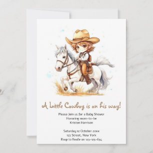 Wrangling Joy: Cowboy Wild West Baby shower Kaart