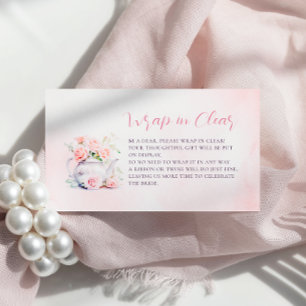 Wrap in Clear Elegant Pink Roses Vrijgezellenfeest Informatiekaartje
