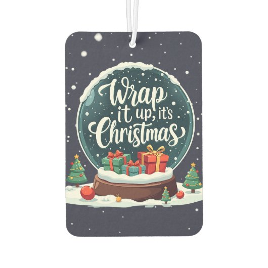Wrap It Up Het is Kerstmis Sneeuw Wereldbol Ontwer Luchtverfrisser (Achterkant)