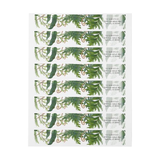 Wrap rond Fern Forest Foliage Emerald Wedding (Vel)