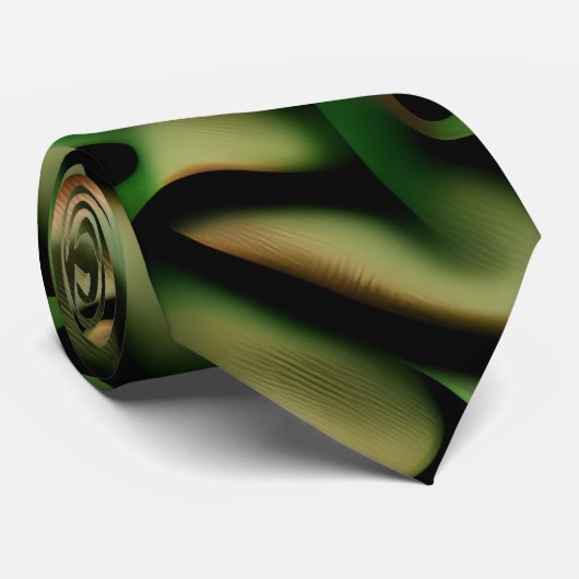 Wrap up Groen Koper Mozaïek Patroon Stropdas (Opgerold)