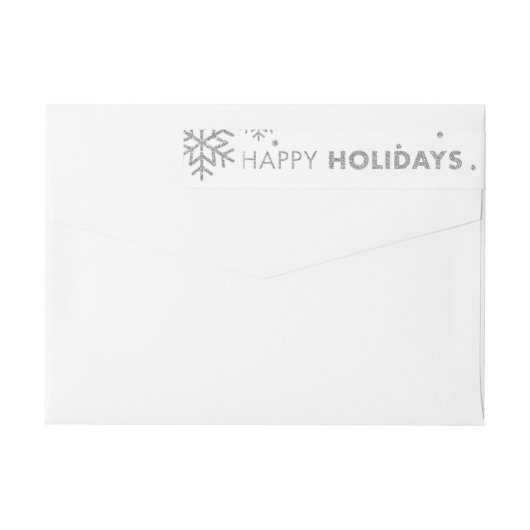 Wraparound Happy Holidays Étiquette de adresse Sil (Dos)