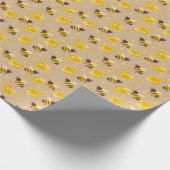 Wrappapier met honingbijen cadeaupapier (Hoek)