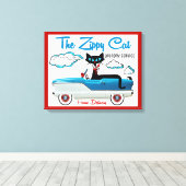 Wrapped Stretted Atomic Cat Laundry Room Canvas Afdruk (Insitu (Houten vloer))