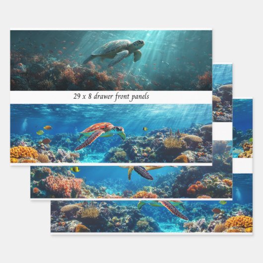 Wrapping Decoupage 3 Coastal Sea Turtles Paper (Set)