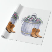 Wrapping Paper 60 lb Roll Summer Country Wedding R Cadeaupapier (Uitgerold)