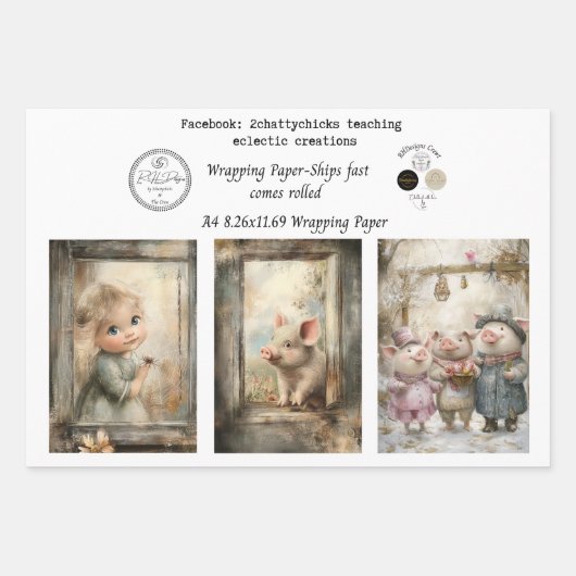 Wrapping Paper 9 A4 Storybook Designs Decoupage  (Voorkant)