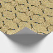Wrapping Paper - Blue Dragonfly on Sand Cadeaupapier (Hoek)