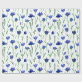 Wrapping Paper - Blue Flowers Cadeaupapier (Vlak)