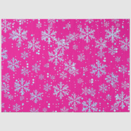 Wrapping Paper, Bright Fuchsia Snowflakes Tissuepapier