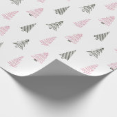 Wrapping Paper Christmas Cute Christmas Trees Cadeaupapier (Hoek)