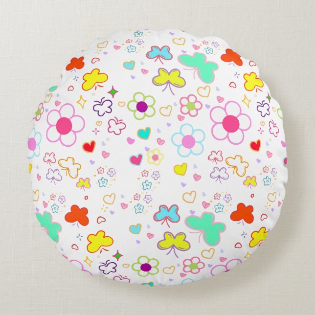 Wrapping paper design for gift rond kussen (Voorkant)