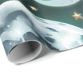 Wrapping Paper - Emerald Green Celestial Moon Cadeaupapier (Rol Hoek)