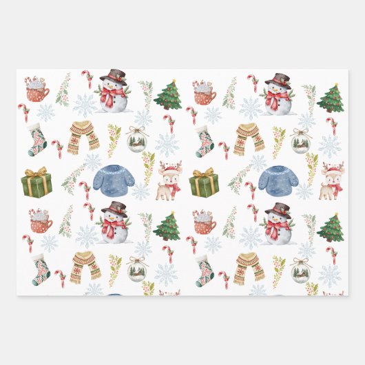 Wrapping Paper Flat Sheet Set of 3 (Voorkant 3)