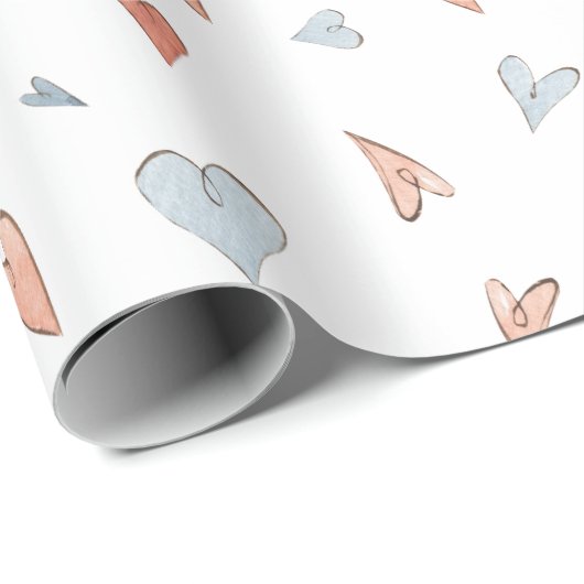 Wrapping Paper - Hearts Pattern Cadeaupapier (Rol Hoek)