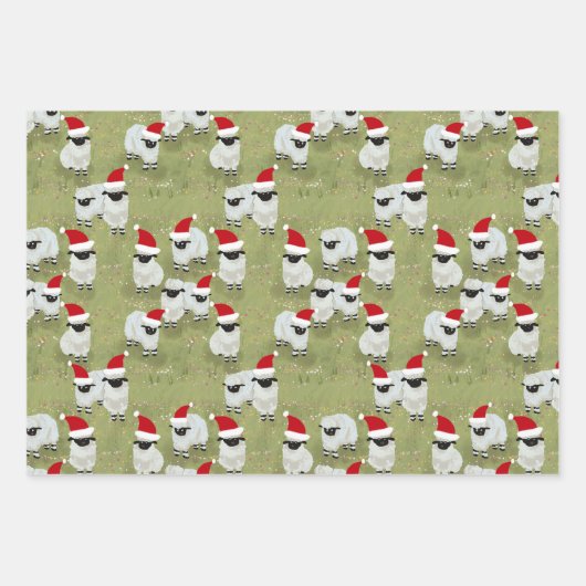wrapping paper holiday set with charming sheep (Voorkant 2)