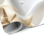 Wrapping Paper – Luxury Alabaster White Celestial  Cadeaupapier (Rol Hoek)