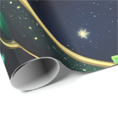 Wrapping Paper – Luxury Obsidian Black Celestial  Cadeaupapier (Rol Hoek)