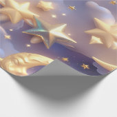 Wrapping Paper – Luxury White Celestial Moon Gift Cadeaupapier (Hoek)