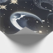 Wrapping Paper - Platinum Silver Celestial Moon Cadeaupapier (Hoek)