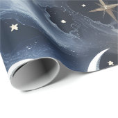 Wrapping Paper - Platinum Silver Celestial Moon Cadeaupapier (Rol Hoek)