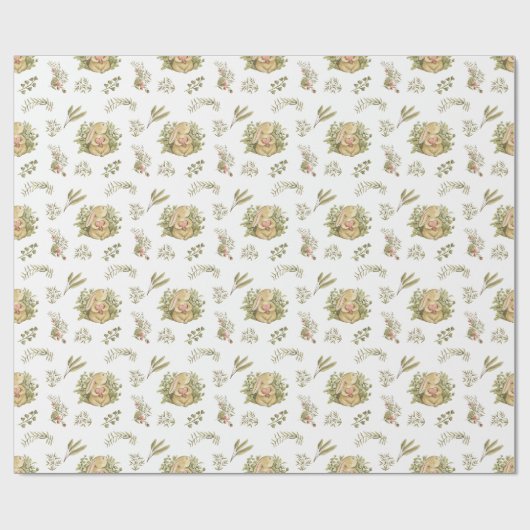 Wrapping Paper - Rabbits Pattern Cadeaupapier (Vlak)