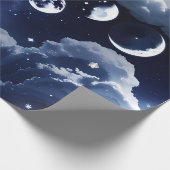 Wrapping Paper - Silver Celestial Moon Design Cadeaupapier (Hoek)