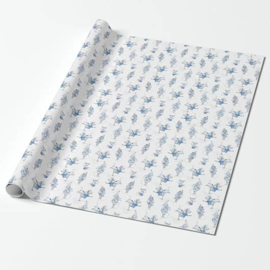 Wrapping Paper - Snow Mice Pattern Cadeaupapier (Uitgerold)