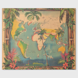 Wrapping Paper-Vintage Atlas Wrapping Paper Cadeaupapier