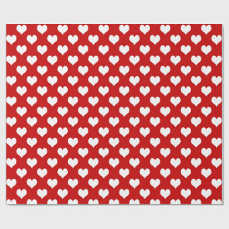 Wrapping Paper White Hearts on Pink – Cute Love Cadeaupapier