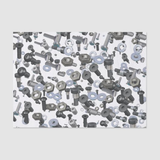 Wrapping Weefsel - Noten en bouten Tissuepapier (Voorkant)