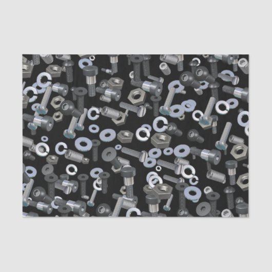 Wrapping Weefsel - Noten en bouten Tissuepapier (Voorkant)