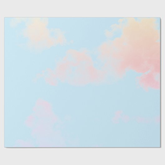 WRAPPINGSPAPIERBLAUW MET PINKSLOUDS CADEAUPAPIER (Vlak)