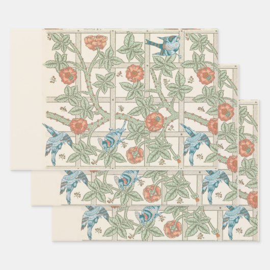 WRAPPORTEUR : WILLIAM MORRIS : TRELLIS INPAKPAPIER VEL (Set)