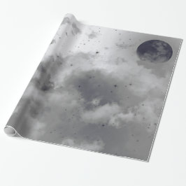 Wrapppapier, INVERTED NGHT SKY BLACK MOON Cadeaupapier