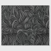 Wrapppapier met witte kromme lijnen cadeaupapier (Vlak)